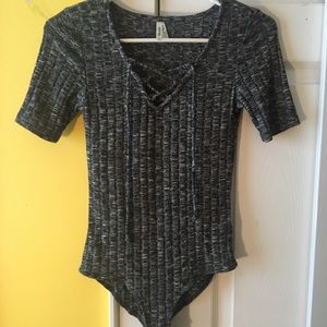 Lace-up Sweater Body Suit